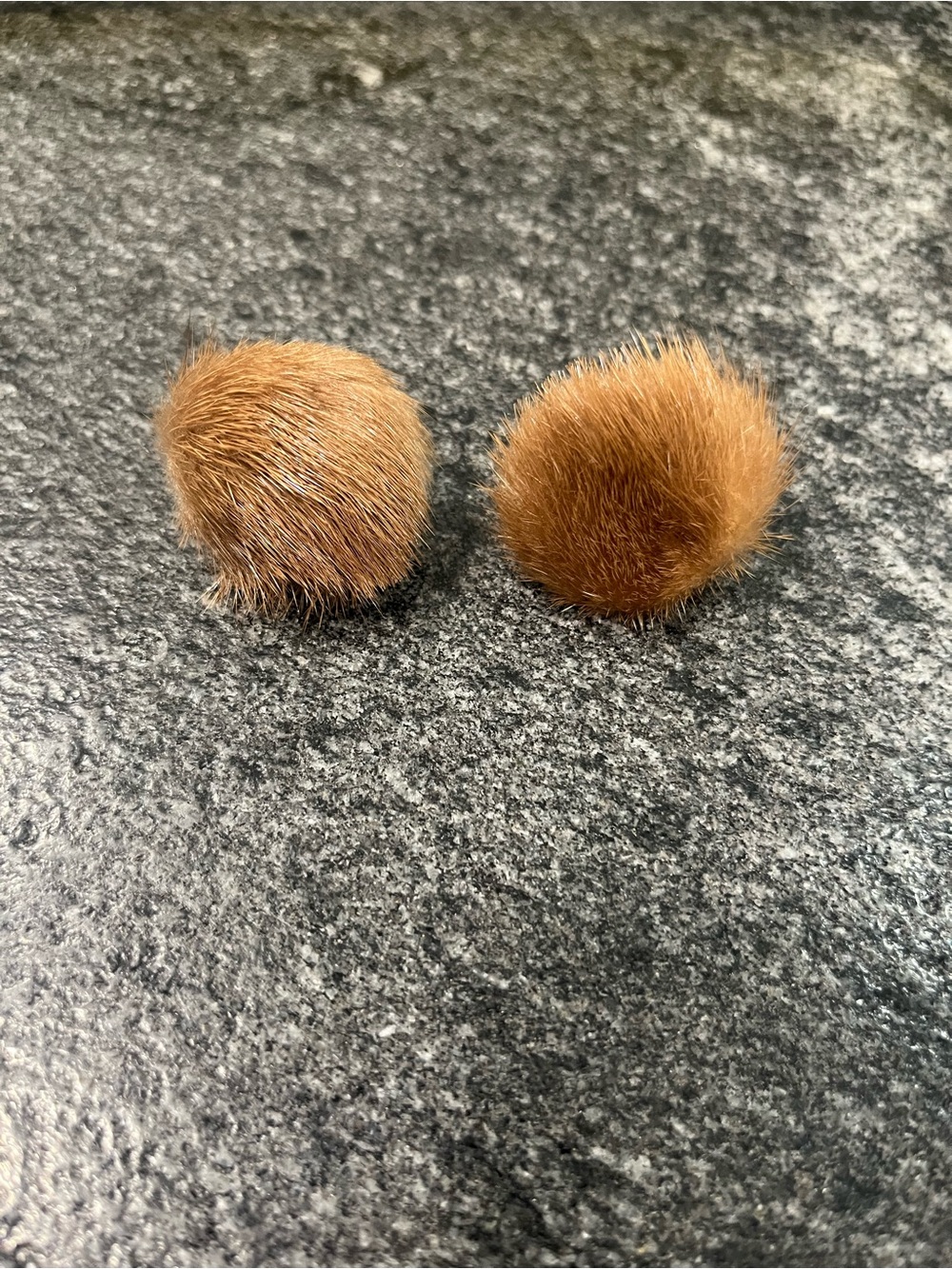 Vintage real fur screw back earrings